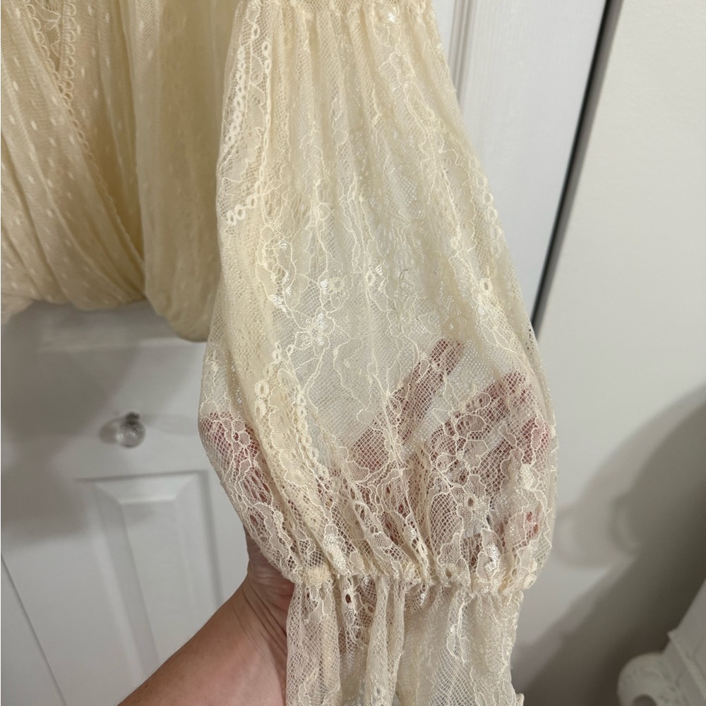 NWT Free People far away lace top ivory - Picture 3 of 10